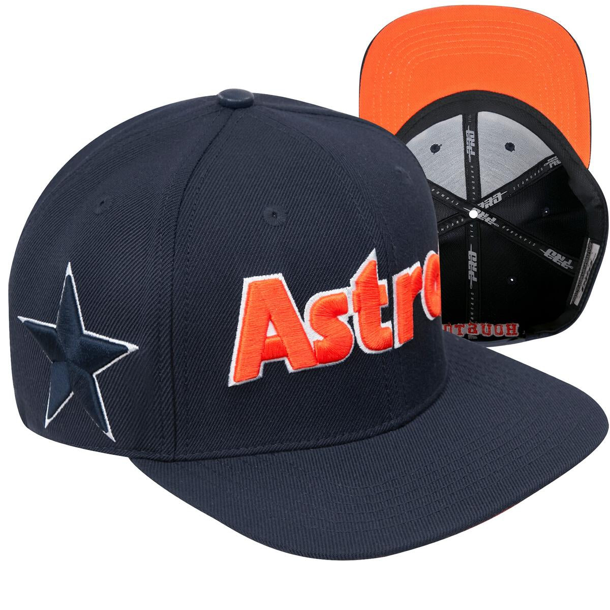 Houston Astros Retro Classic Wordmark Logo Wool Snapback Hat