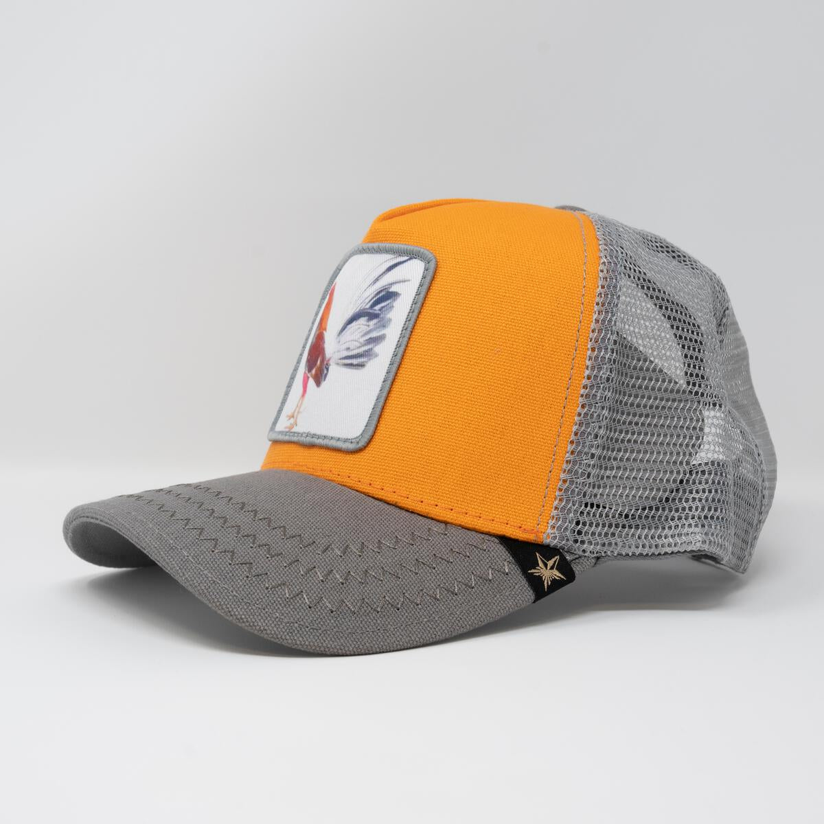 Rooster trucker hat-Grey/Orange