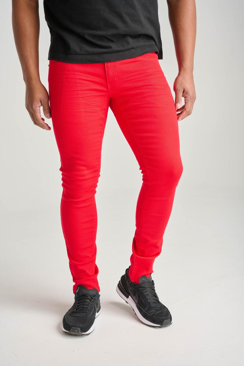 PREMIUM STRETCH TWILL PANTS-RED