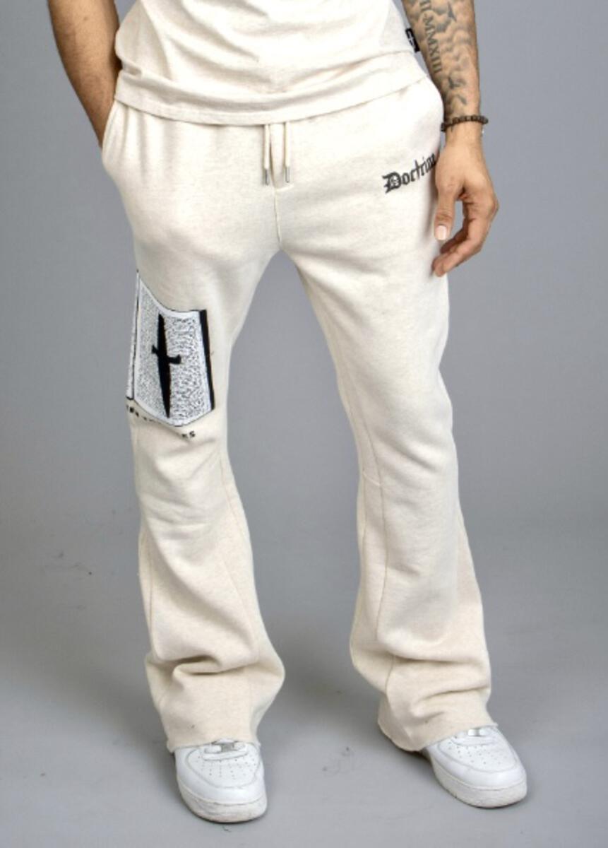 SIGNATURE 2.0 FLARE STACKED JOGGER-HEATHER OATMEAL