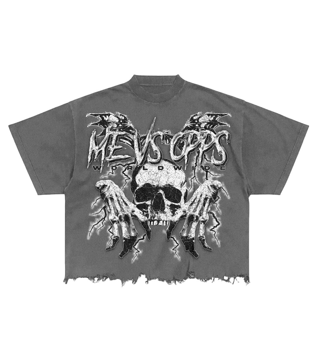 WORLD FULL OF OPPS TEE - GREY