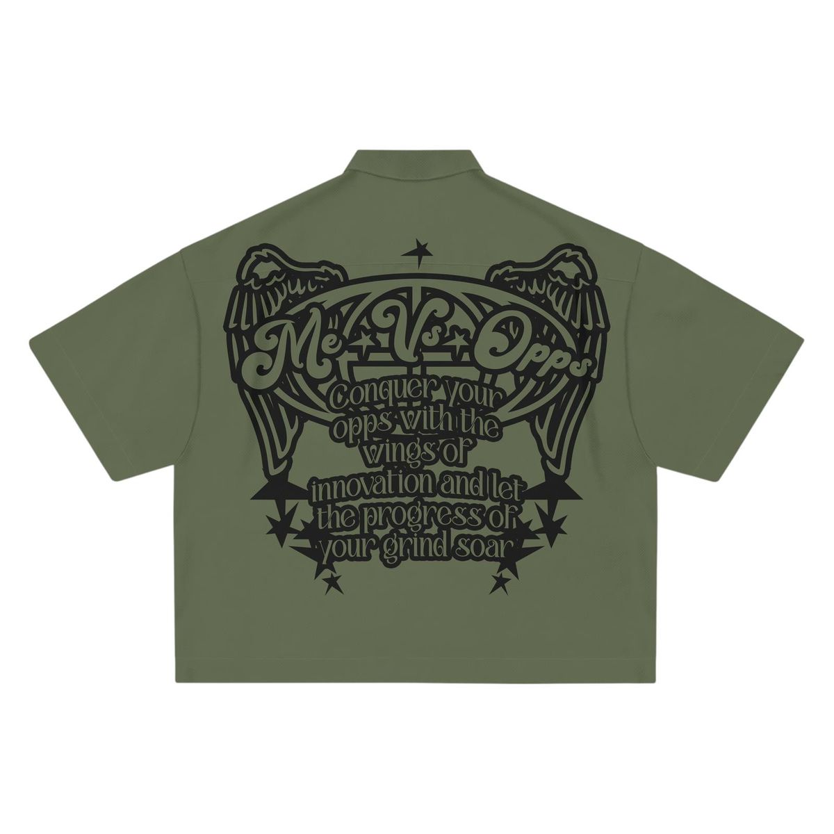 CONQUER MVO ZIP UP SHIRT-GREEN