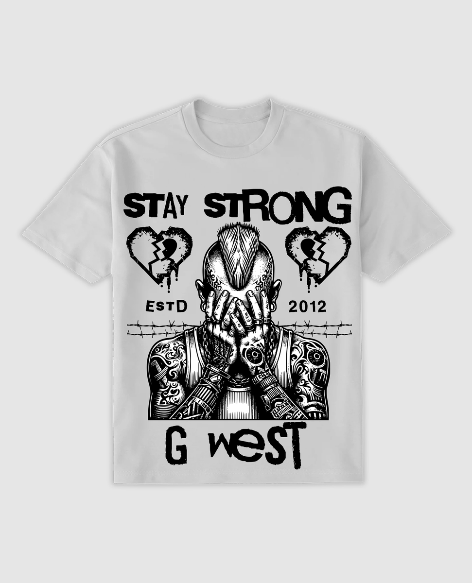 G WEST STAY STRONG TEE - GREY VIOLET