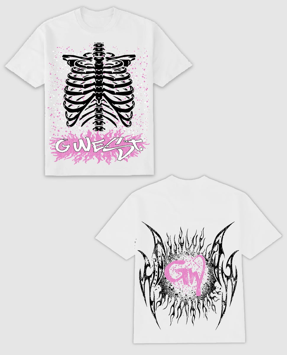 G WEST SKELETON BODY TEE - WHITE