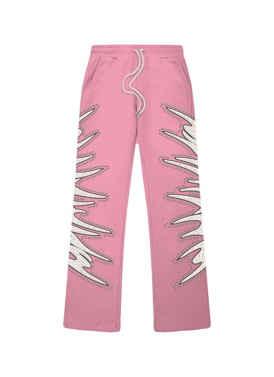 Misfits Terry Flares Pants - Pink