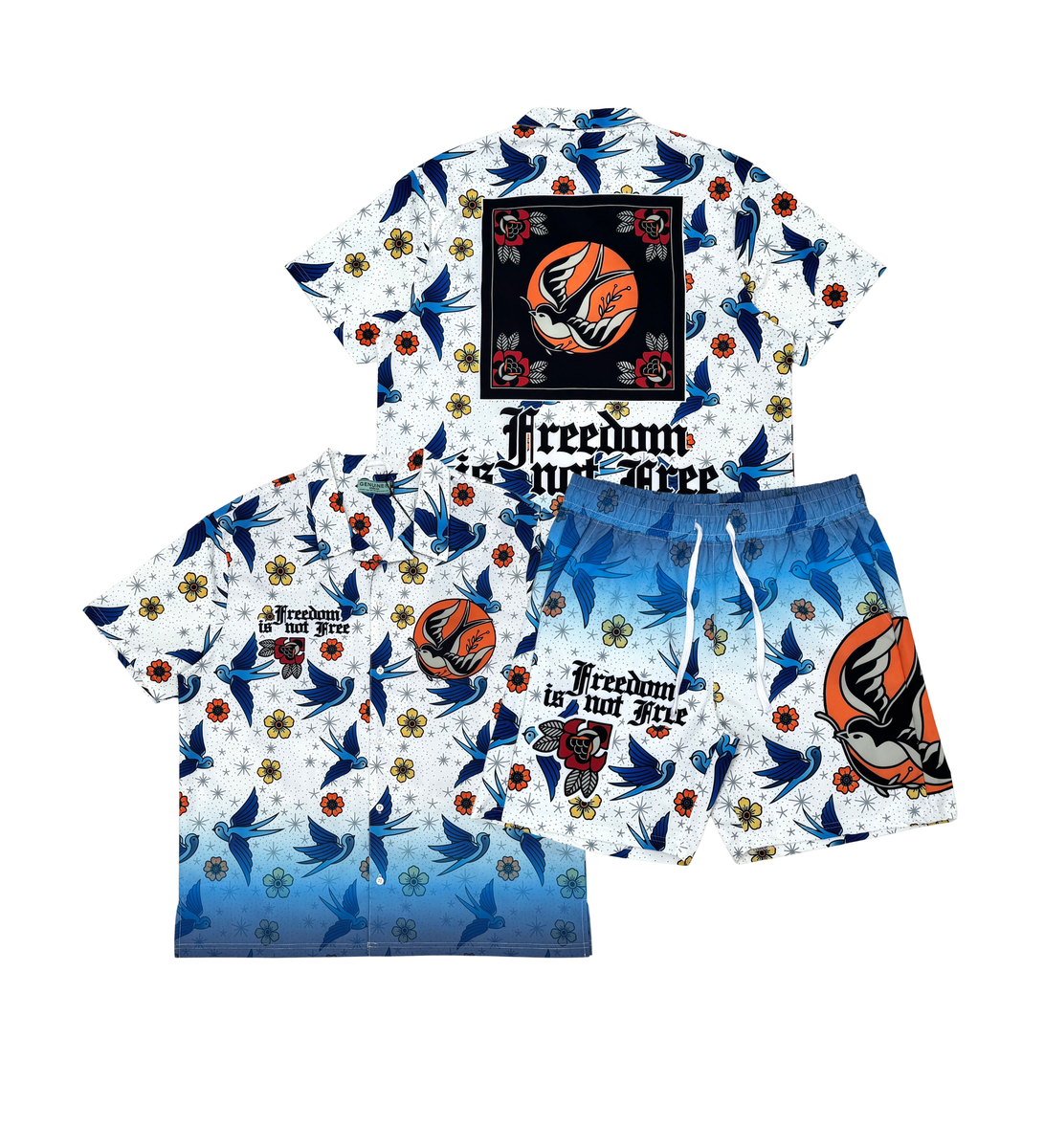 Freedom's not free woven set (GN5022/GN5023-WHT)