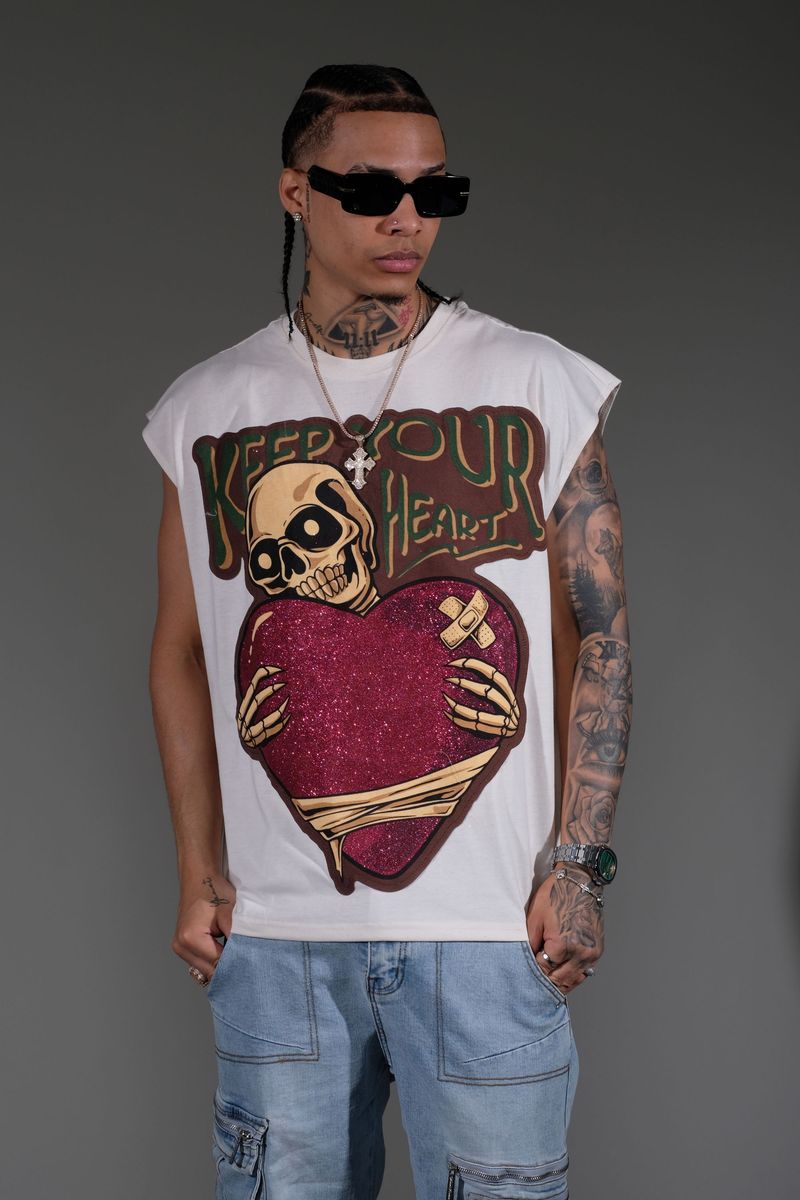 Keep your heart sleeveless shirt (GN6156-NAW)