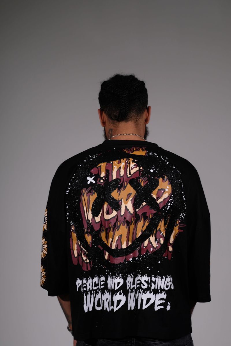 Peace and blessings tshirt Cropped T-shirt -Black