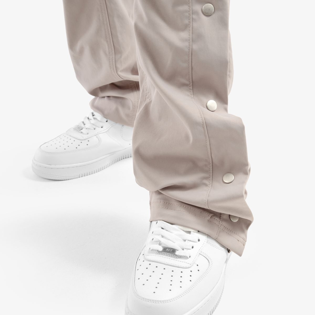 NYLON STACKED PANTS - GREY