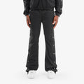 NYLON STACKED PANTS - BLACK