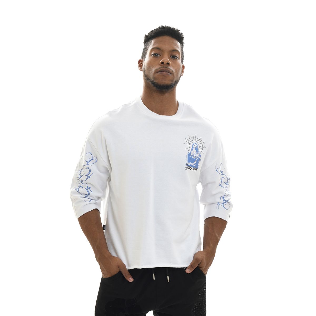 Faith Over Fear Cropped Tee - White