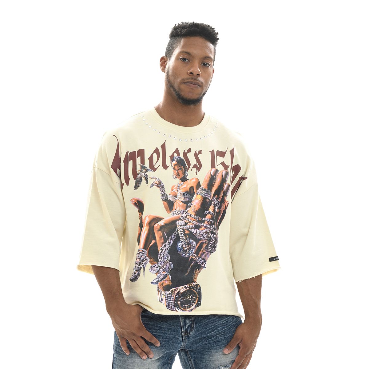 Timeless Glow Cropped Tee - Cream