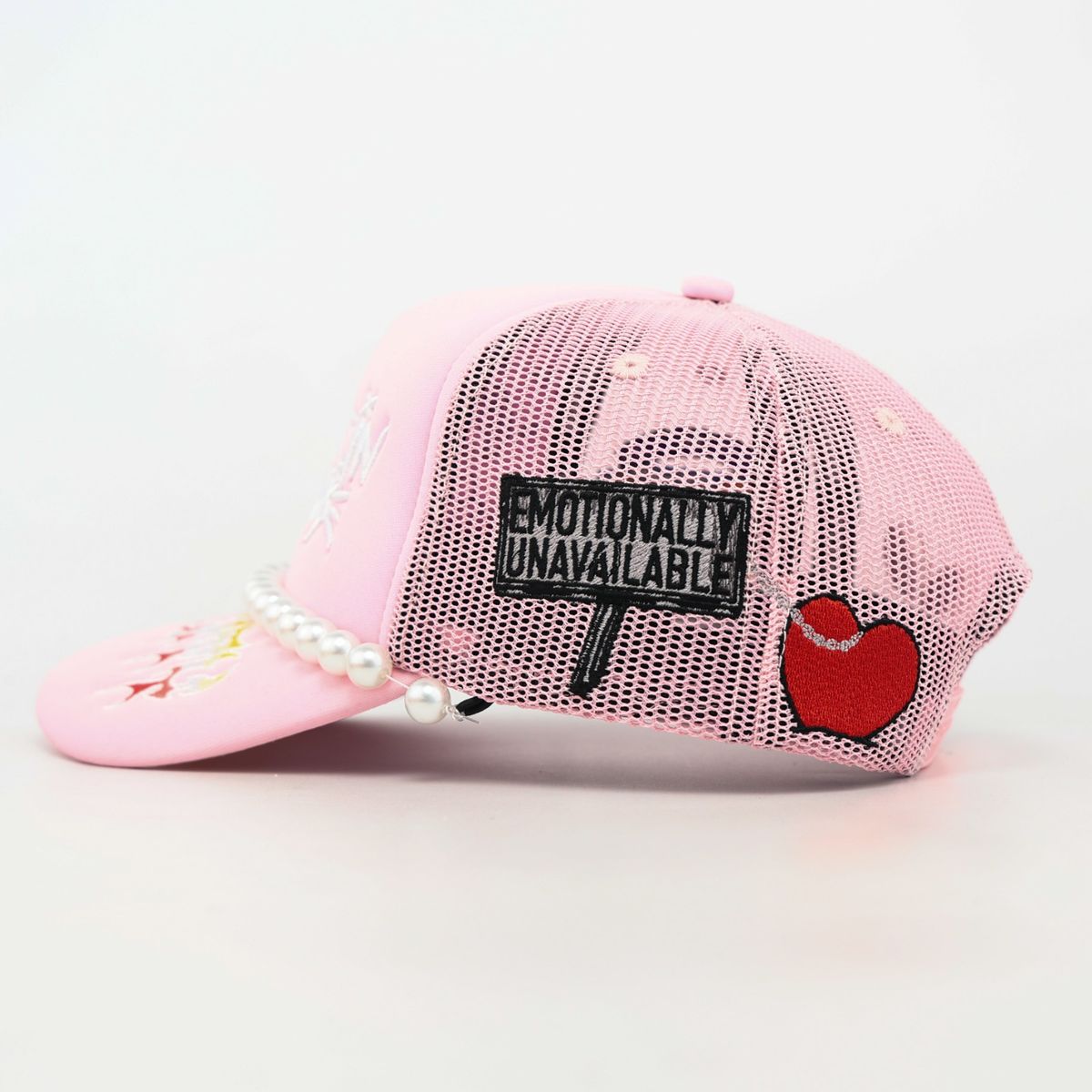 TROUBLE IN PARADISE TRUCKER HAT - PINK