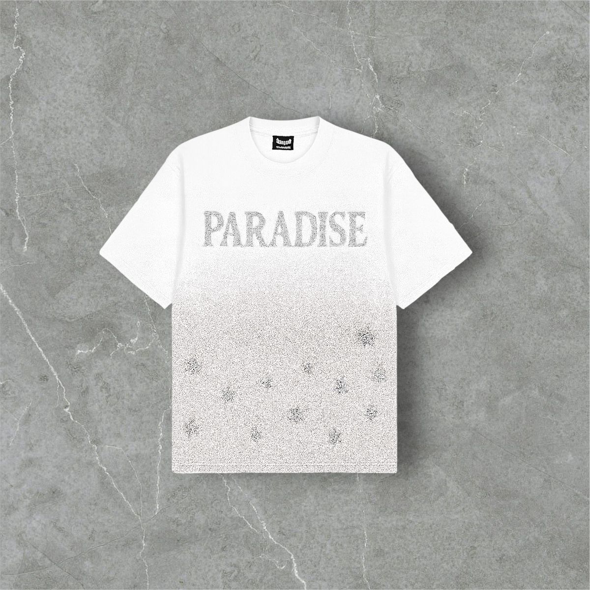 RST-114 WHT REELISTIK PARADISE DIAMOND HEAVY WEIGHT TEE