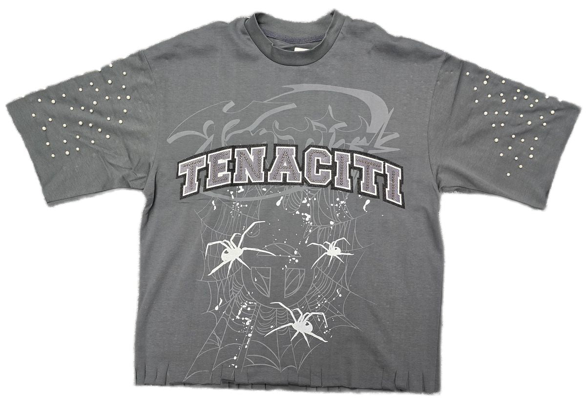 SPIDER PEARL TEE - GREY