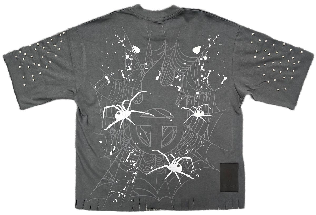 SPIDER PEARL TEE - GREY