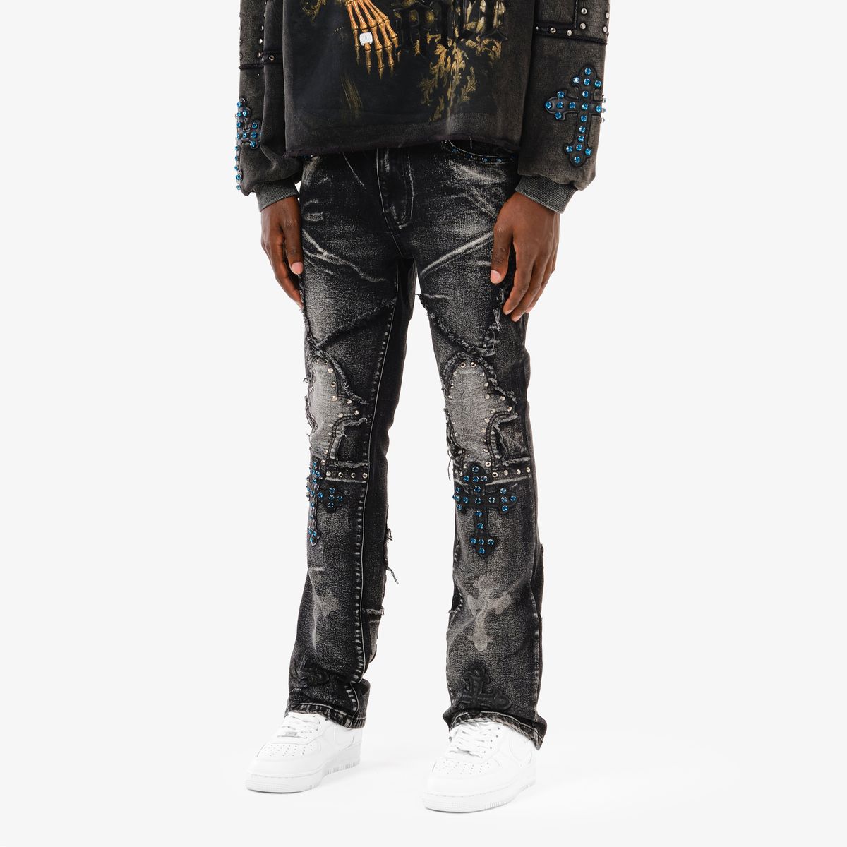 KINGS STACKED JEANS - BLACK SHADOW