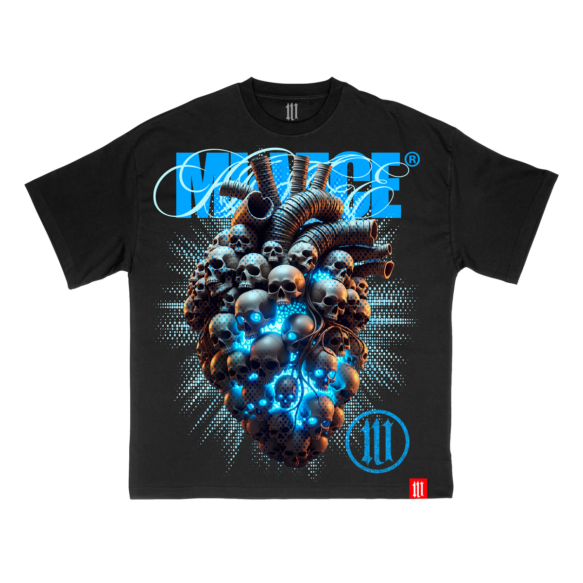 SKULL HEART TEE - BLACK