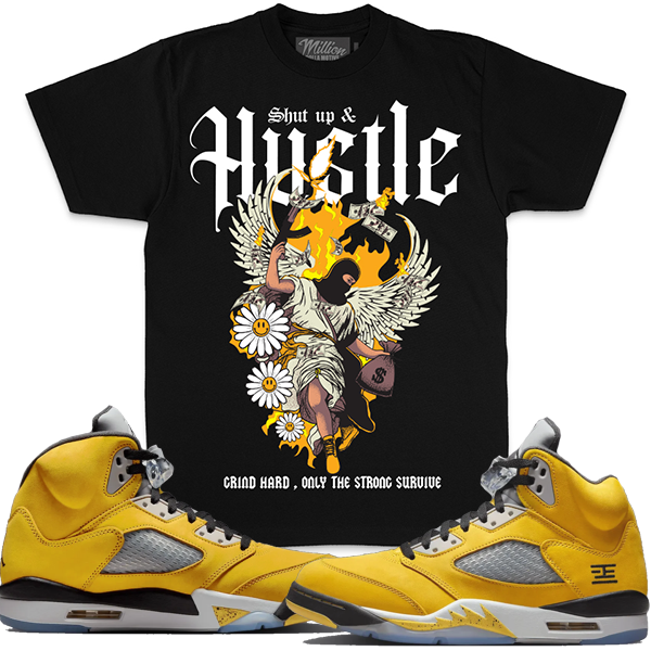 Shut Up & Hustle - Black T-Shirts (