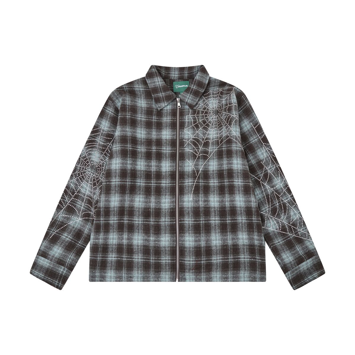 BROKEN WEB FLANNEL JACKET - BLUE