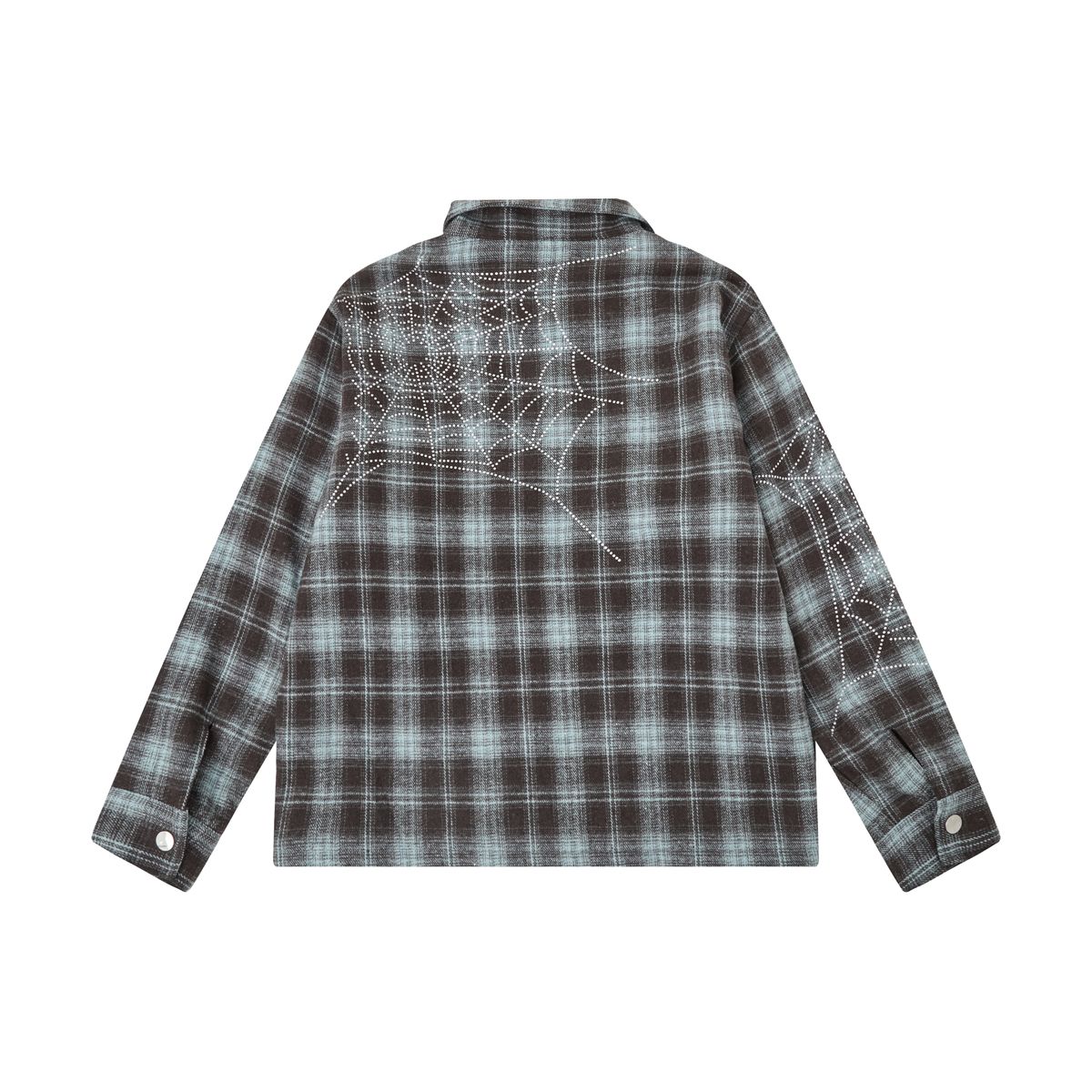 BROKEN WEB FLANNEL JACKET - BLUE