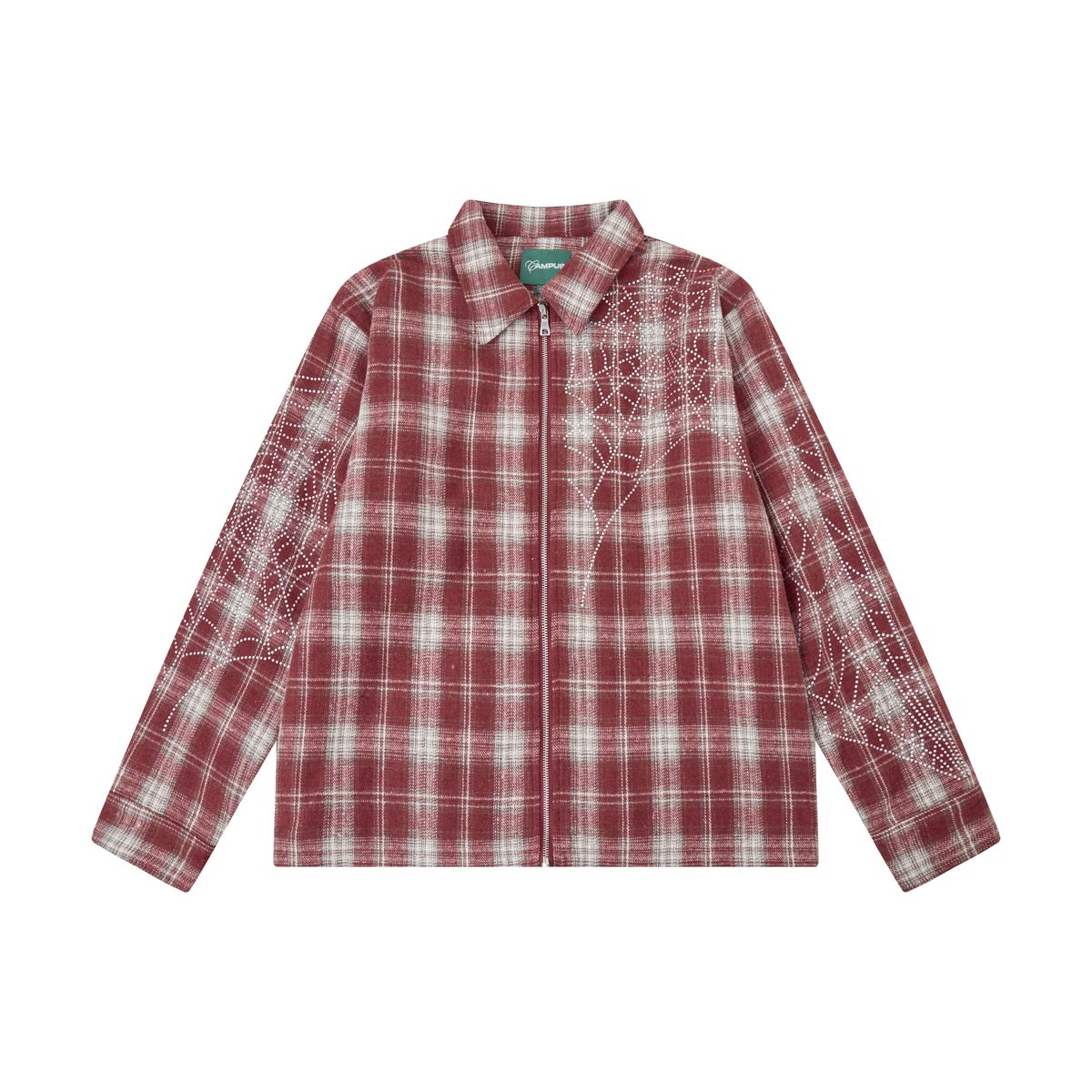 BROKEN WEB FLANNEL JACKET - RED