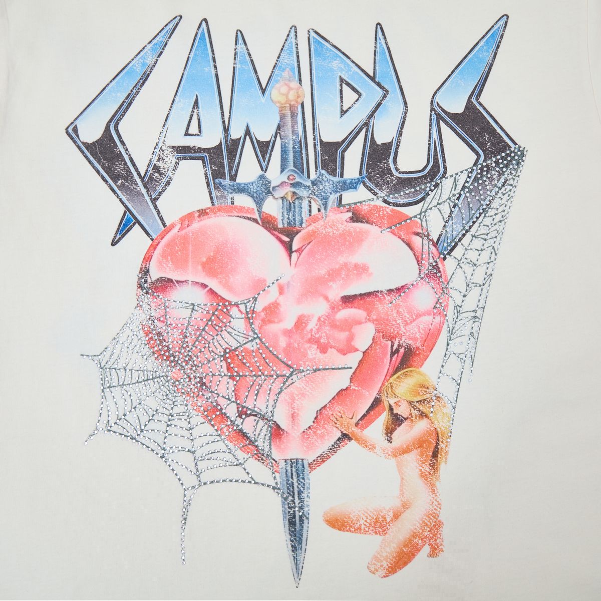 BROKEN WEB TEE - CREAM