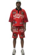 Hickory washed two-piece set (Red)