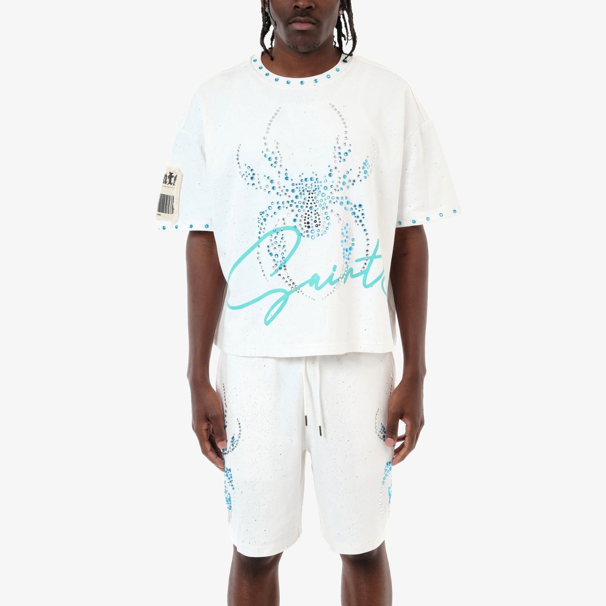 COPPER RIVET SPIDER TEE - WHITE