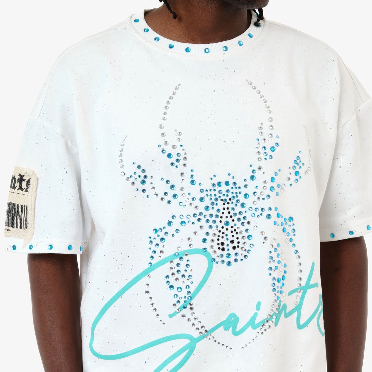 COPPER RIVET SPIDER TEE - WHITE