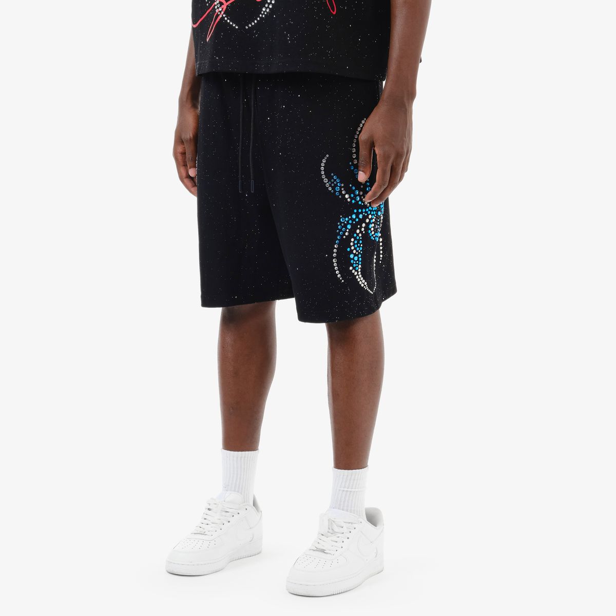 COPPER RIVET SPIDER SHORT - BLACK