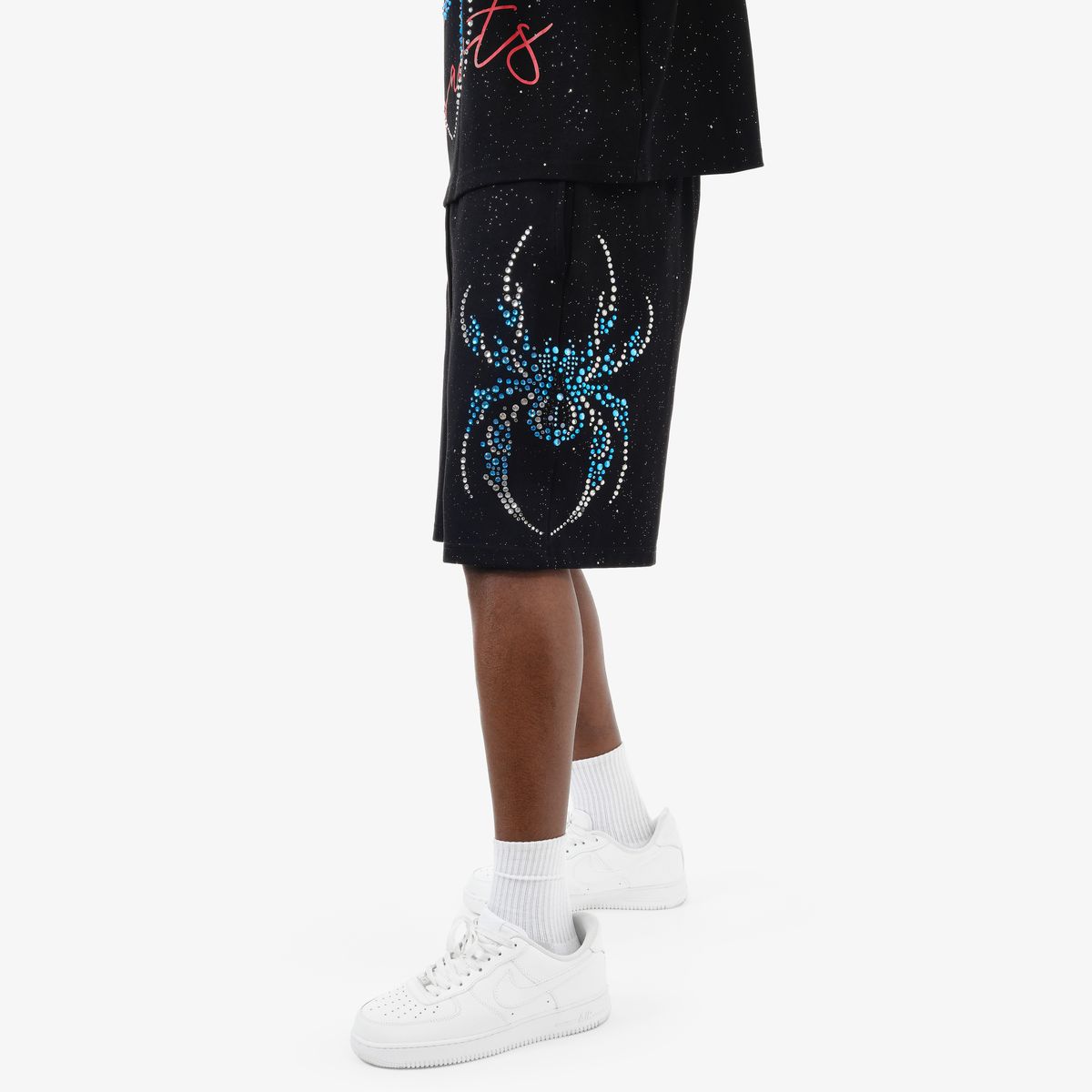 COPPER RIVET SPIDER SHORT - BLACK