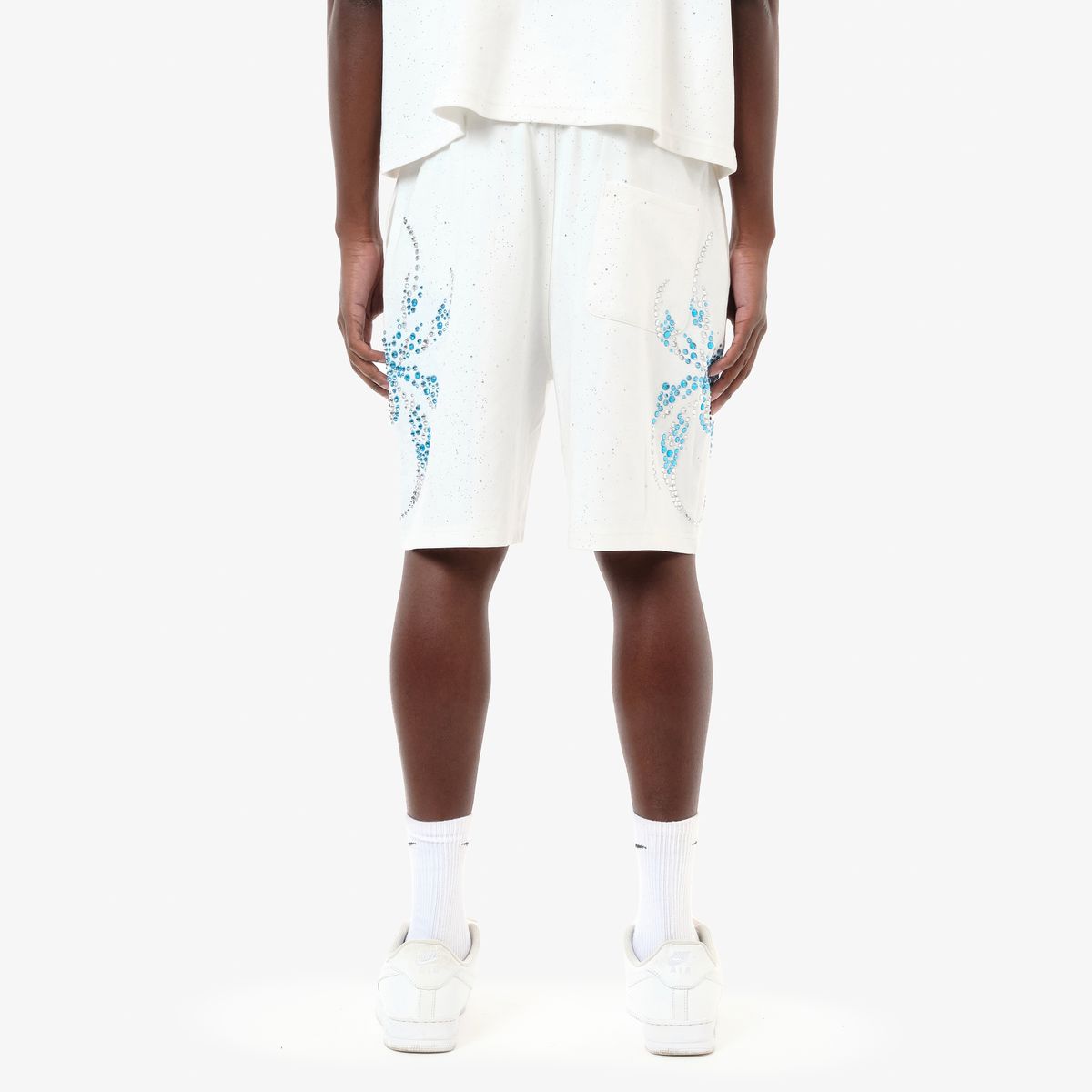 COPPER RIVET SPIDER SHORT - WHITE
