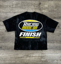 "SPEED" F-TERRY CROPPED T-SHIRT-BLACK