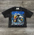 "SPEED" F-TERRY CROPPED T-SHIRT- GRAY