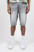 RAYS DENIM JORTS- LIGHT GREY