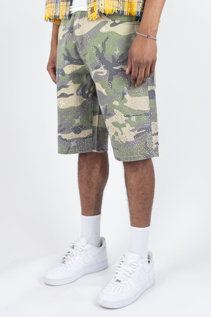 RAYS DENIM JORTS- CAMO