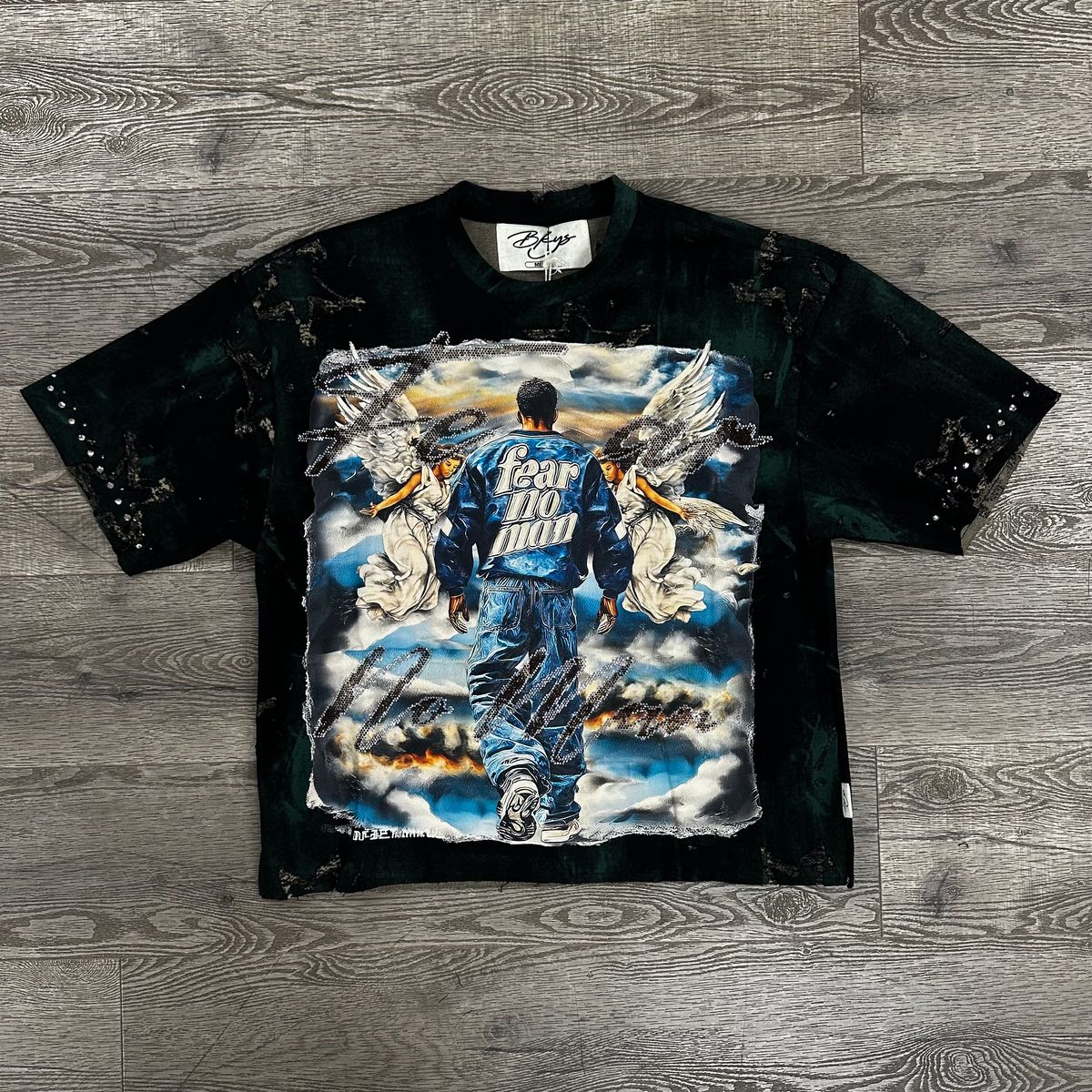 "FEAR NO MORE" DOUBLE SIDE CROPPED T-SHIRT