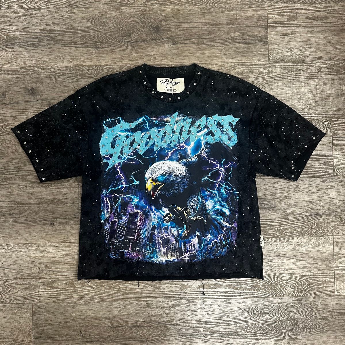 "NO BREAKES NO MERCY" F-TERRY CROPPED T-SHIRT