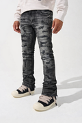 (DMT-1904 WSHBLK) DAMATI STACKED STICHED STRETCH DENIM