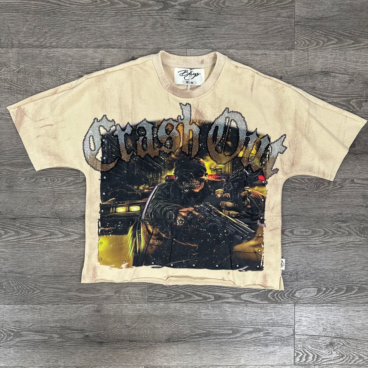 "CRASH OUT" F-TERRY CROPPED T-SHIRT