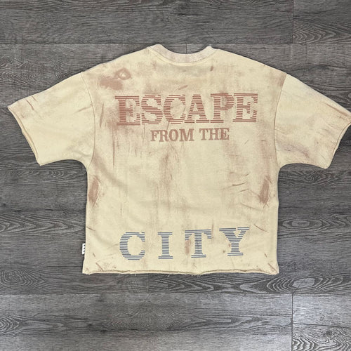 "CRASH OUT" F-TERRY CROPPED T-SHIRT