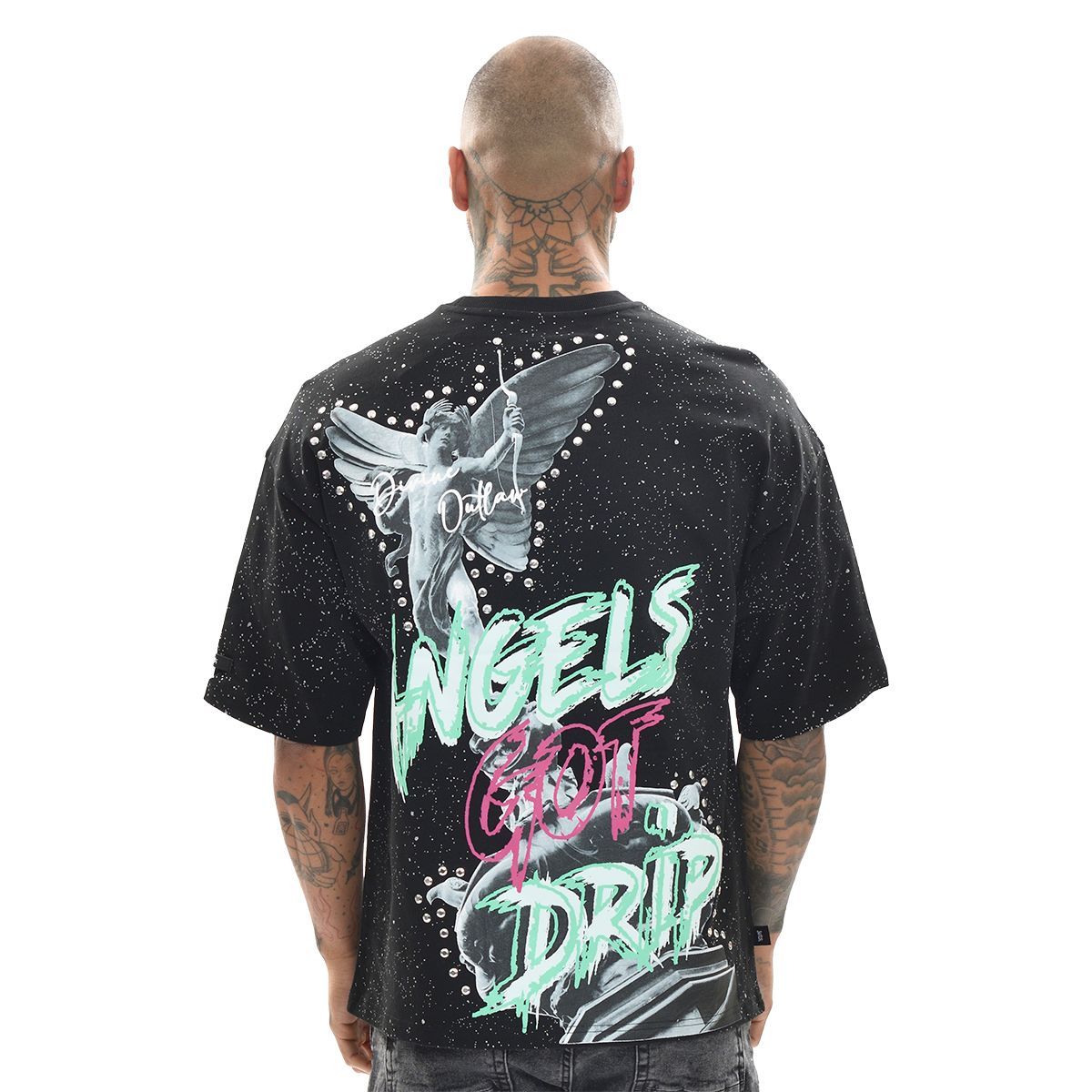ANGELS GOT DRIP TEE - BLACK