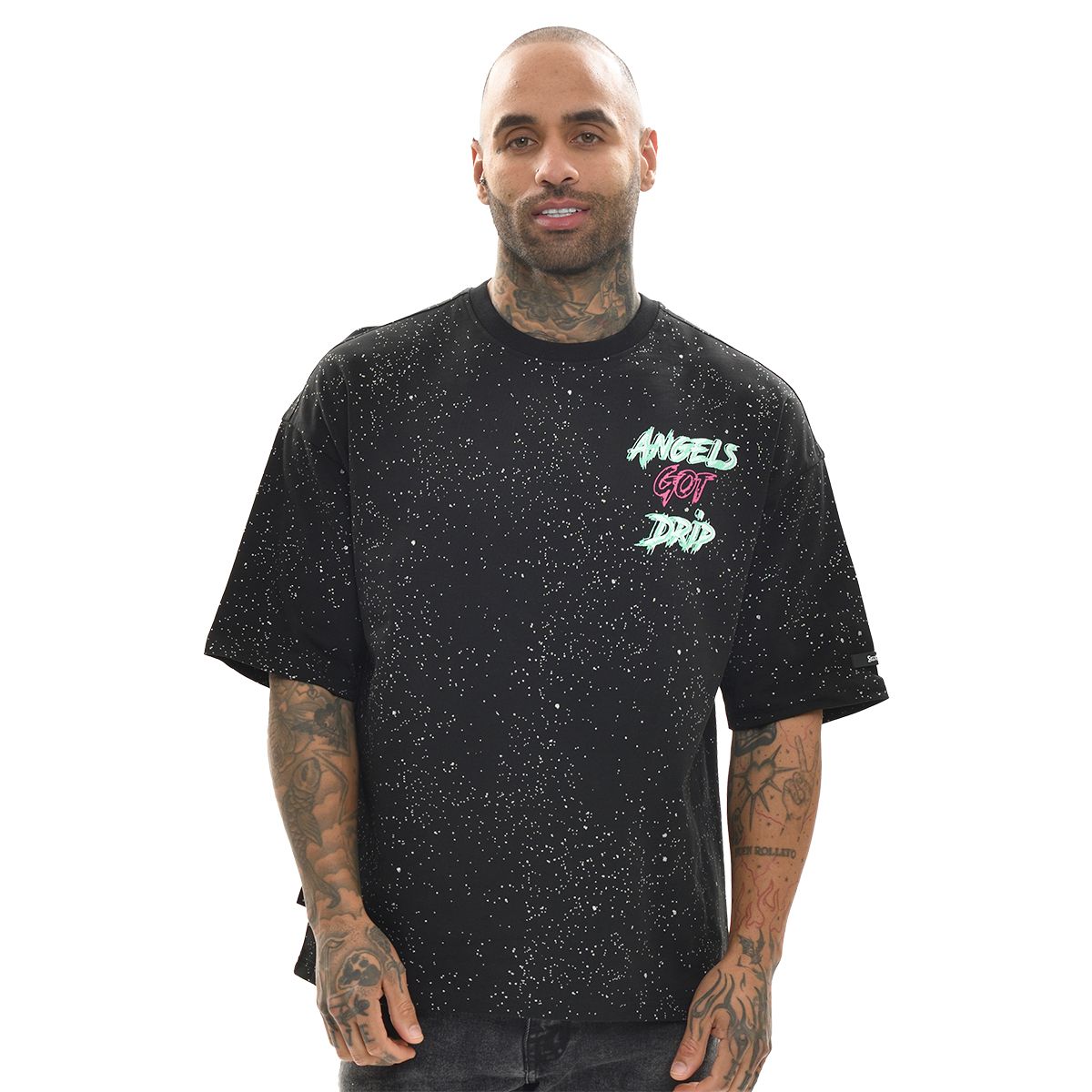 ANGELS GOT DRIP TEE - BLACK