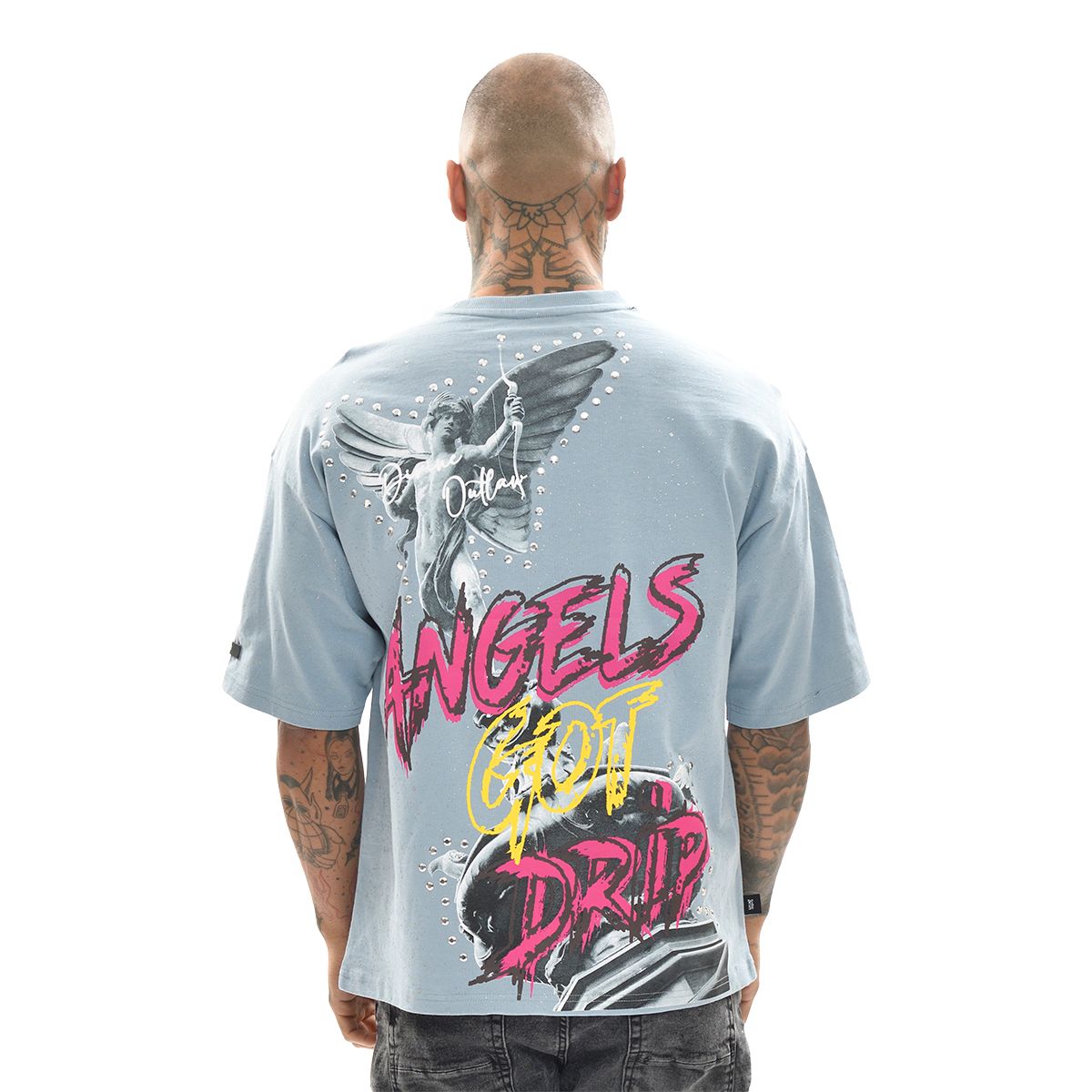ANGELS GOT DRIP TEE - BLUE
