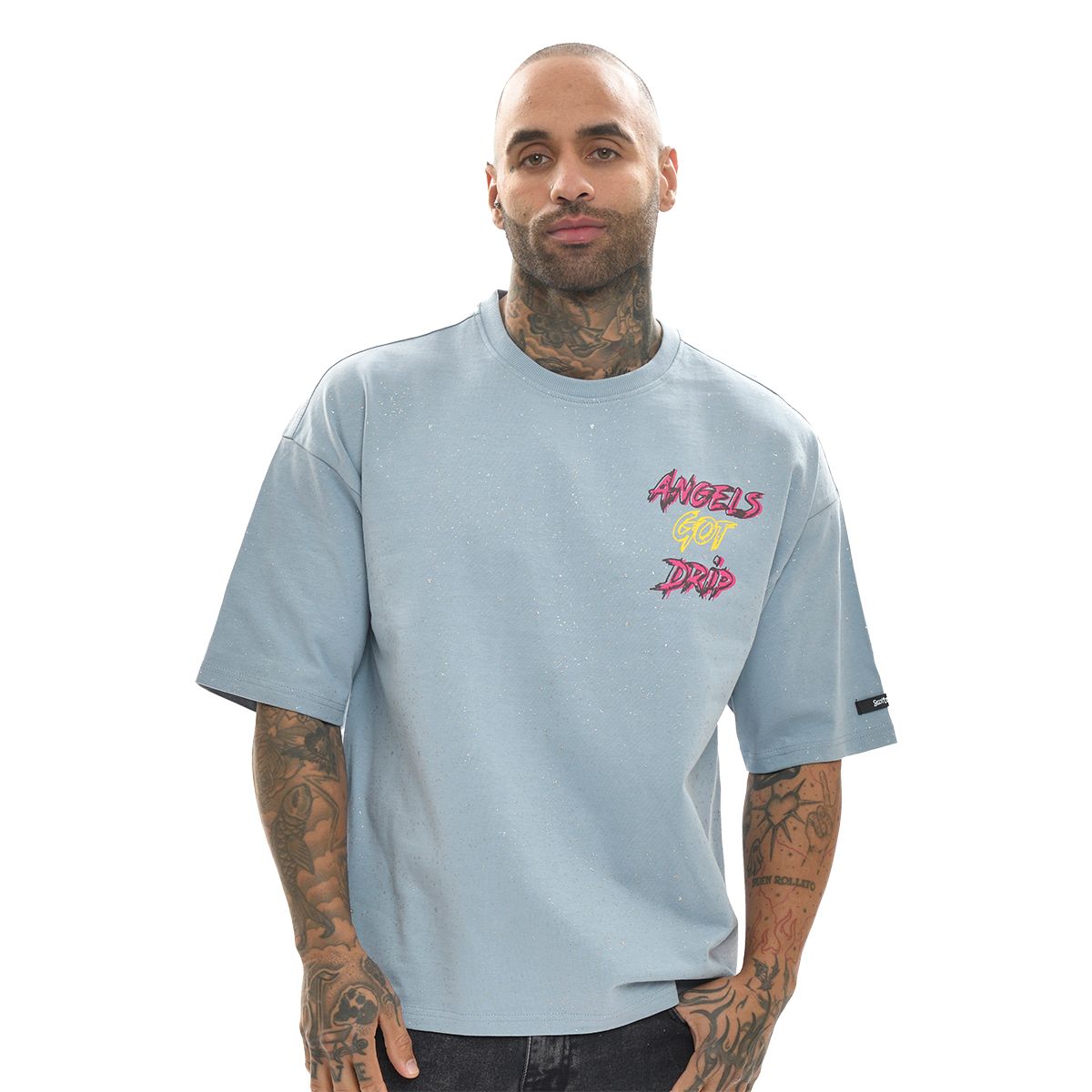 ANGELS GOT DRIP TEE - BLUE