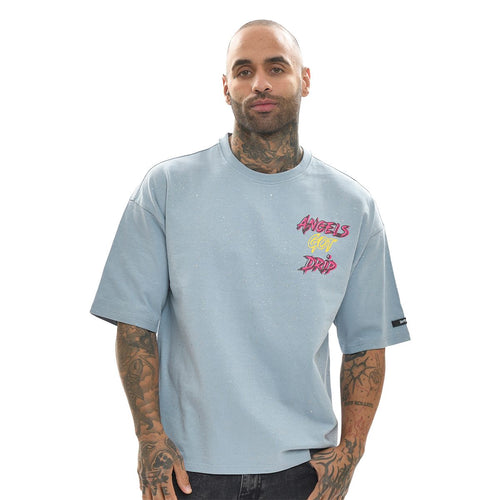ANGELS GOT DRIP TEE - BLUE