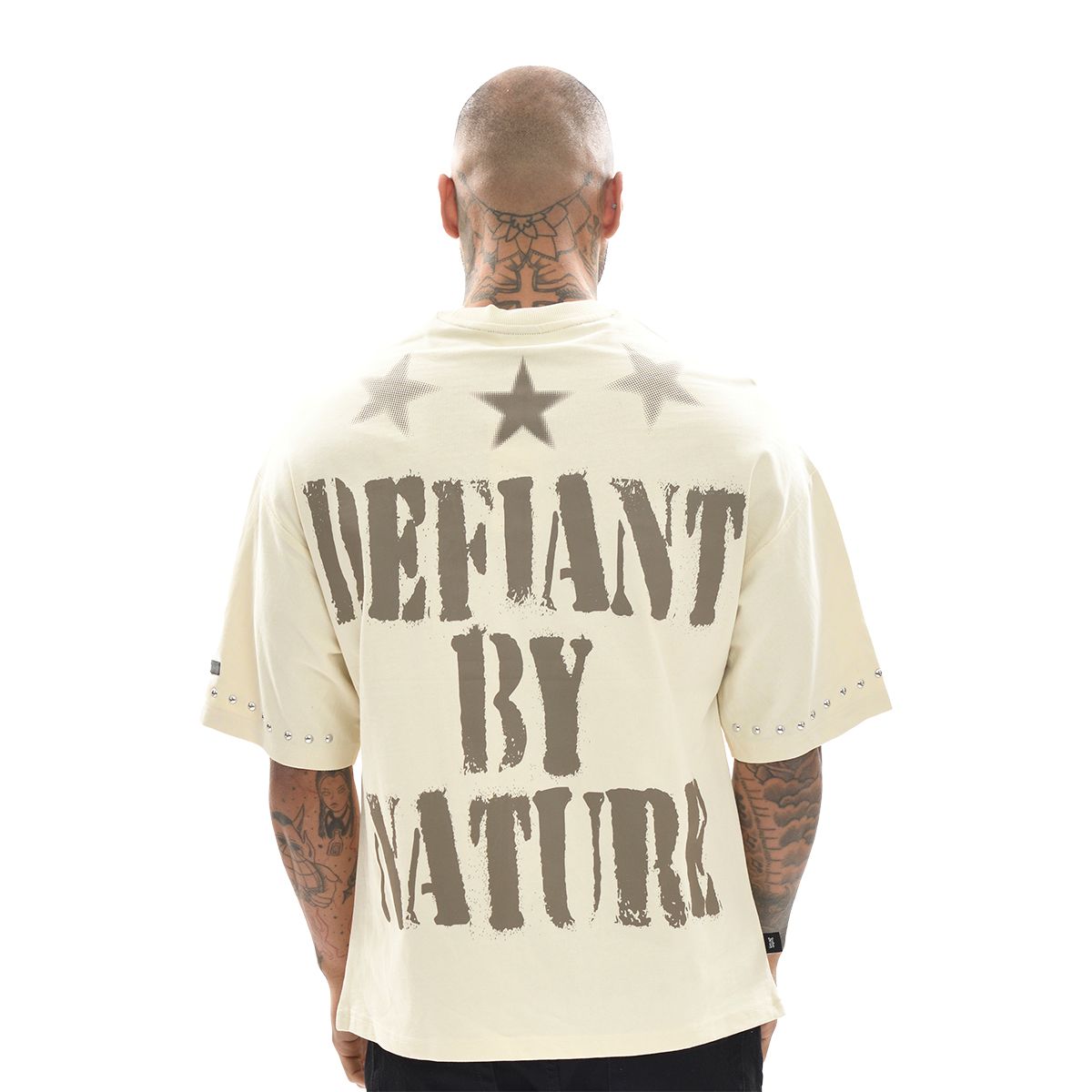 DEFIANT DROP SHOULDER TOP TEE - CREAM