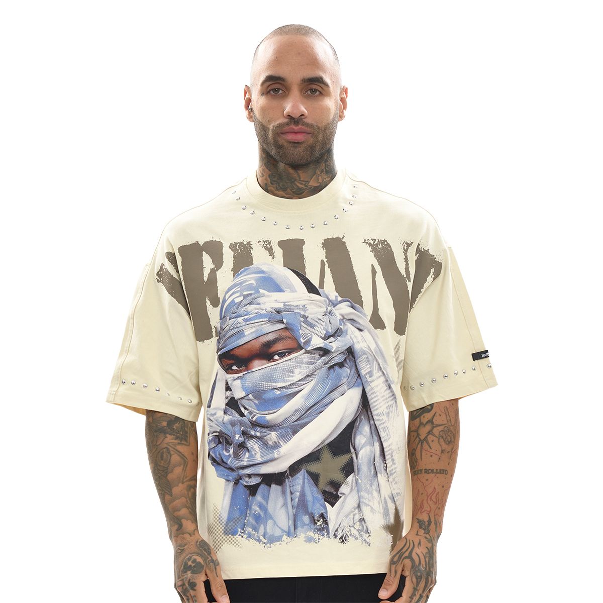 DEFIANT DROP SHOULDER TOP TEE - CREAM
