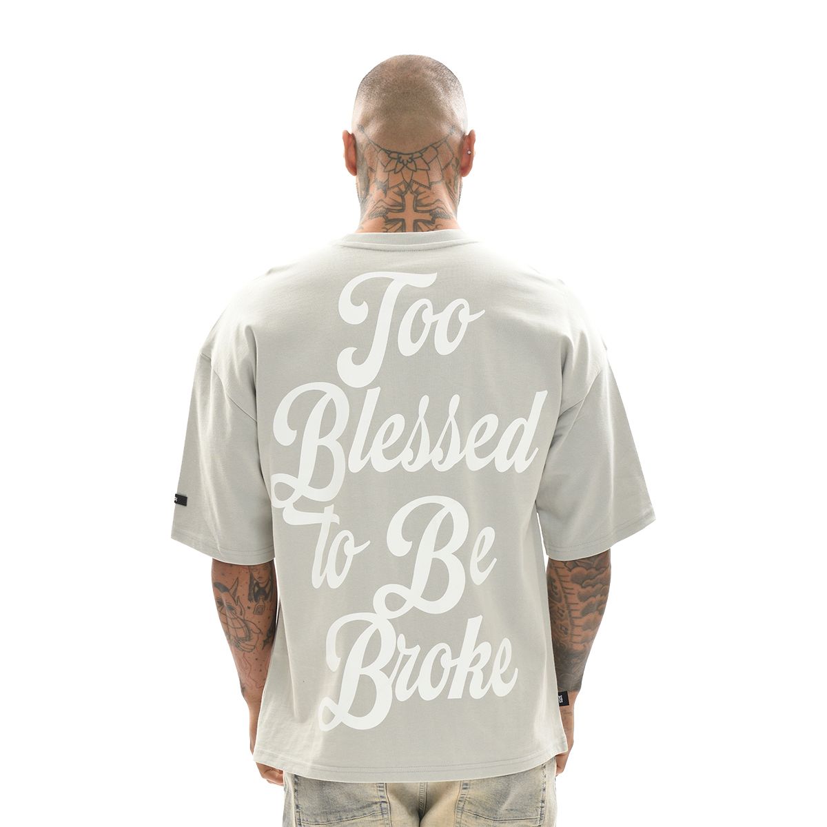TOO BLESSED DROP SHOULDER TOPTEE - GREY